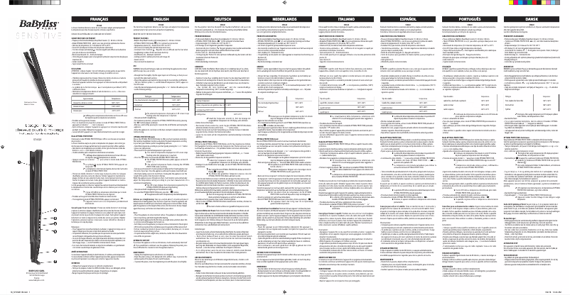 Image de la première page du manuel de l'appareil Sensitive ST452E