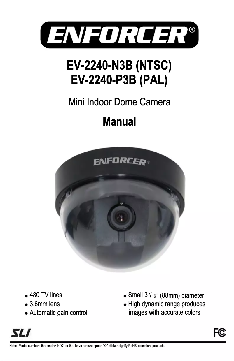 Page 1 de la notice Manuel utilisateur Enforcer EV-2240-N3B