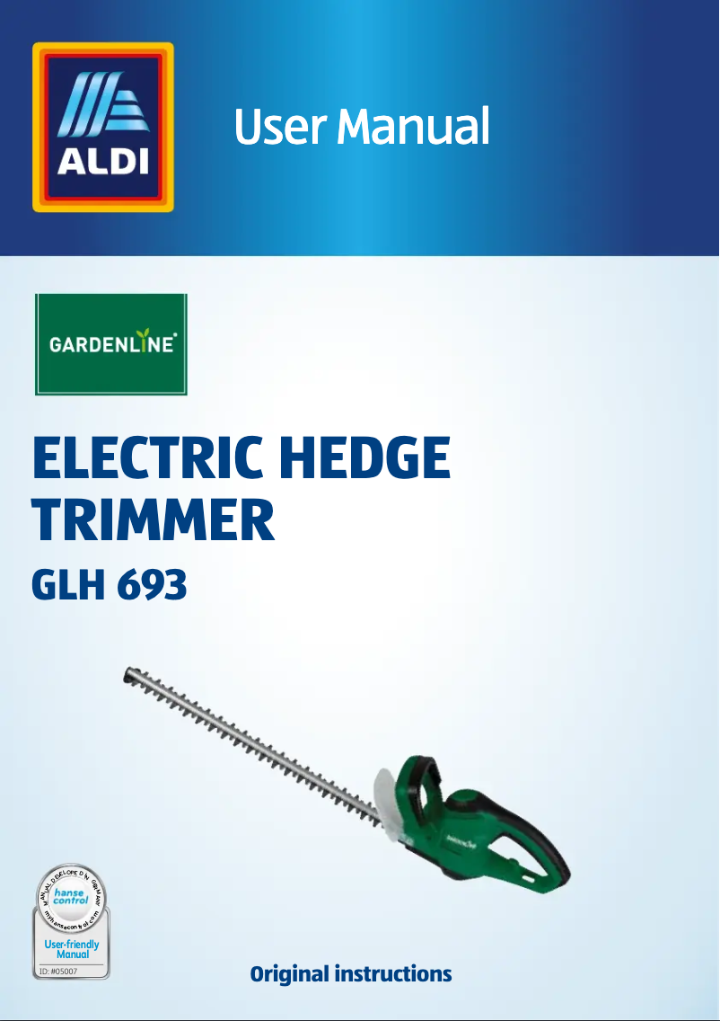 Image de la première page du manuel de l'appareil GLH 693