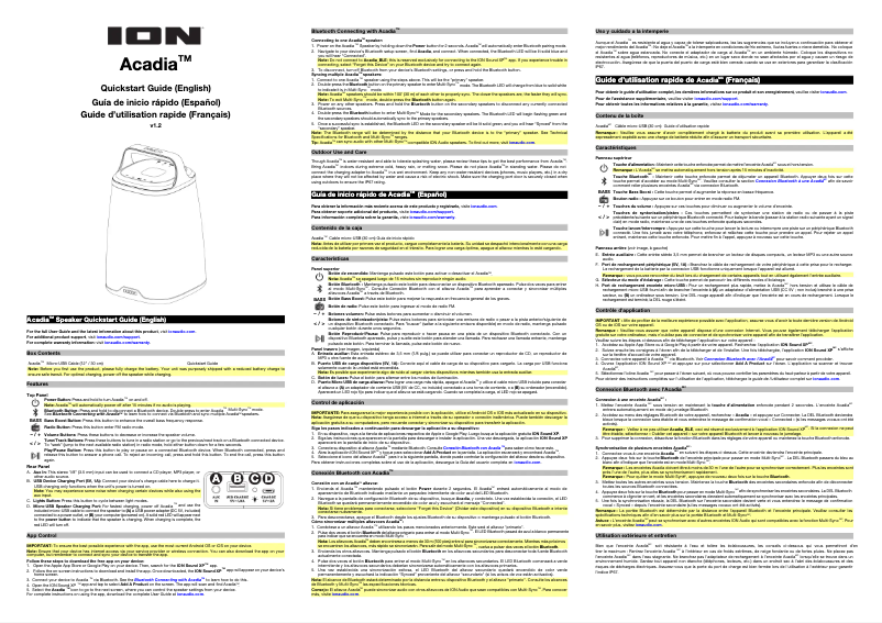 Page n°1 - Manuel utilisateur ION Acadia
