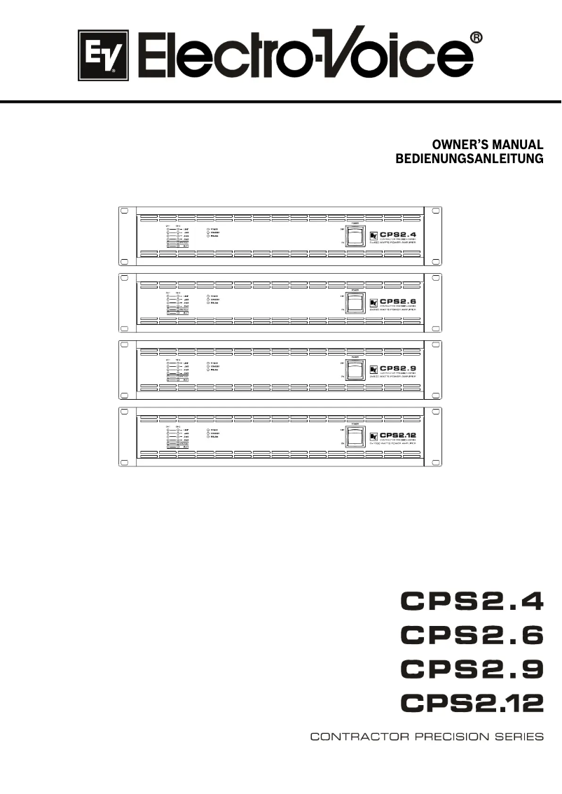 Page 1 de la notice Manuel utilisateur Electro-Voice CPS 2.4 MK II