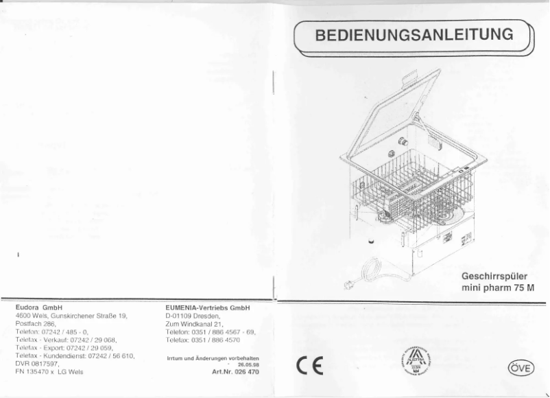 Page n°1 - Manuel utilisateur Eudora Mini pharm 75 M