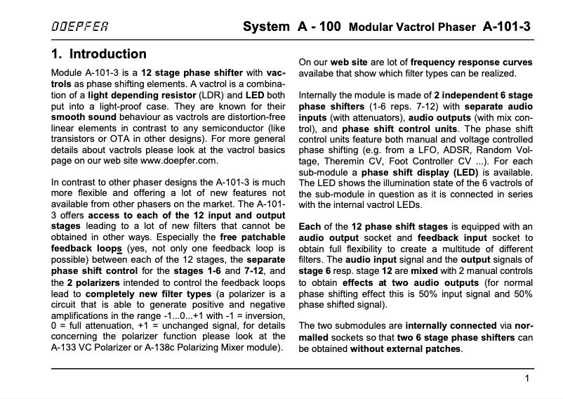 Image de la première page du manuel de l'appareil A-101-3