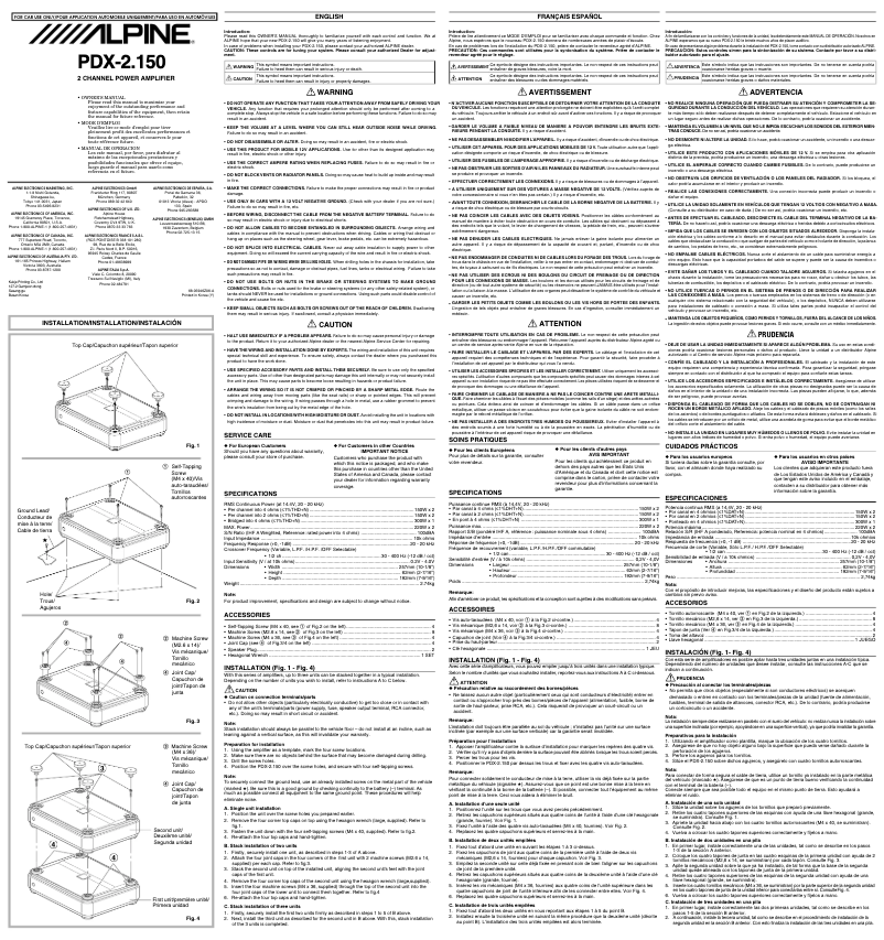 Image de la première page du manuel de l'appareil PDX-2.150