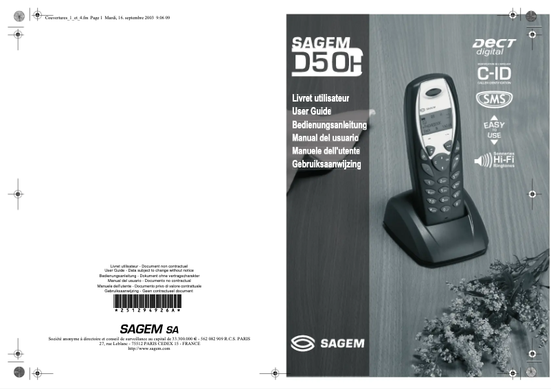 Imagen de la primera página del manual del dispositivo D50H