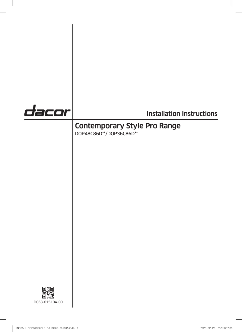 Image de la première page du manuel de l'appareil DOP48C86DLS