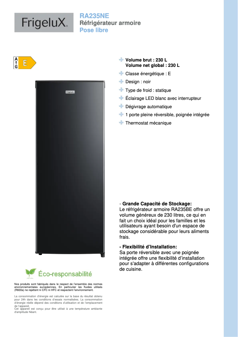 Image de la première page du manuel de l'appareil RA235NE