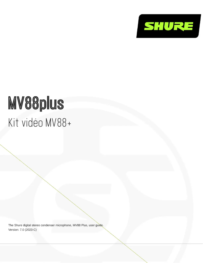 Page n°1 - Manuel utilisateur Shure MV88+ Video Kit
