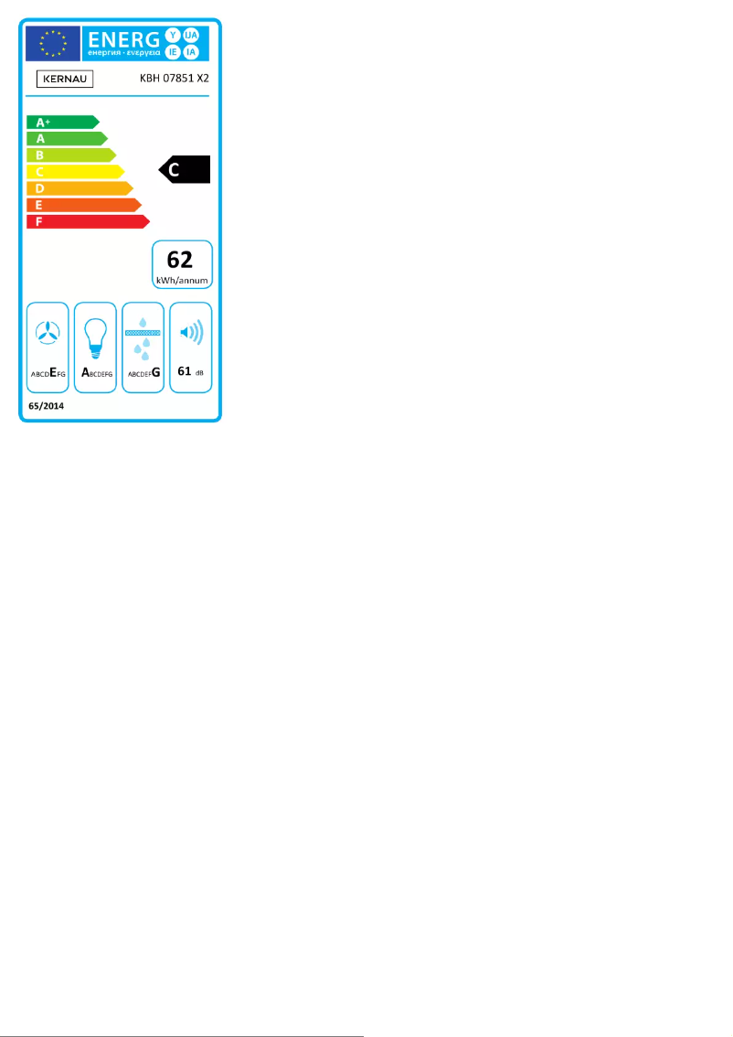 Page 1 de la notice Label énergétique Kernau KBH 07851 X2