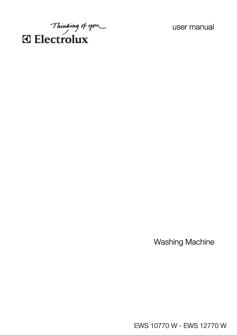 Page n°1 - Manuel utilisateur Electrolux EWS 12770W