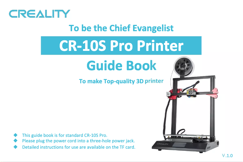 Page n°1 - Manuel utilisateur Creality3D CR-10S Pro V2