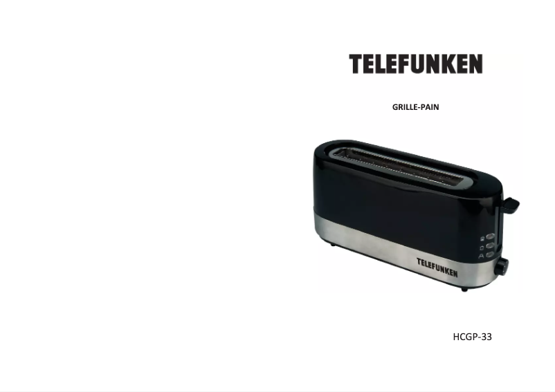 Page n°1 - Manuel utilisateur Telefunken HCGP-33