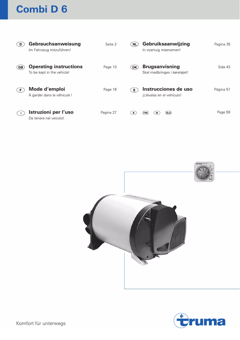 Image de la première page du manuel de l'appareil Combi D 6