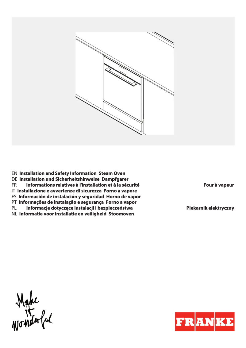 Page n°1 - Instructions / montage Franke FMY 99 HS BK