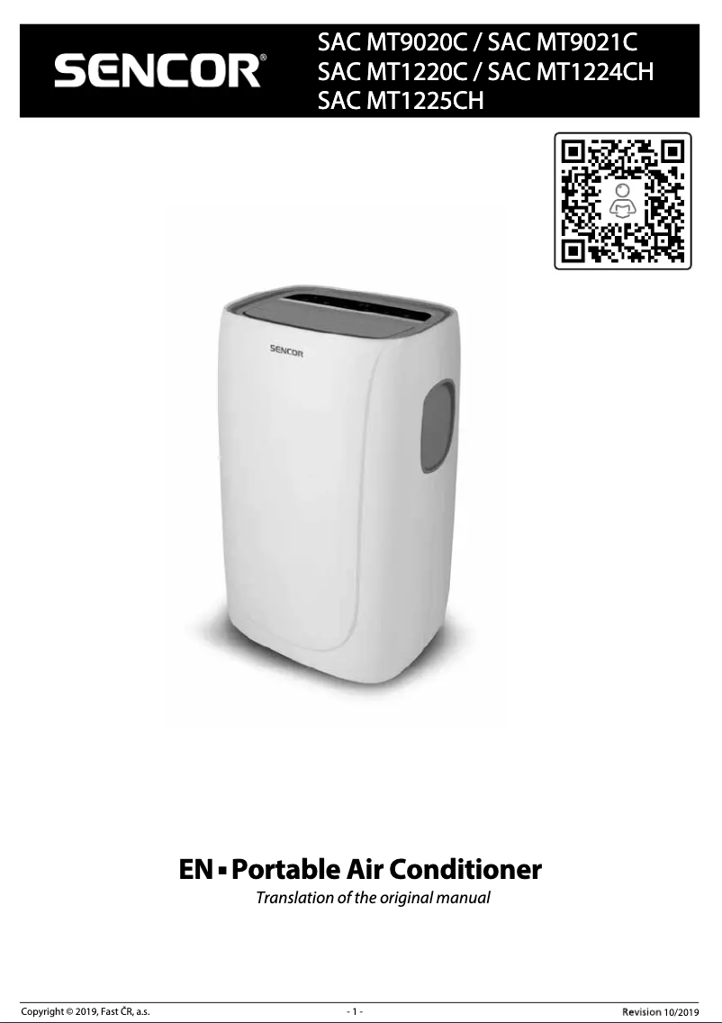 Page 1 de la notice Manuel utilisateur Sencor SAC MT9021C