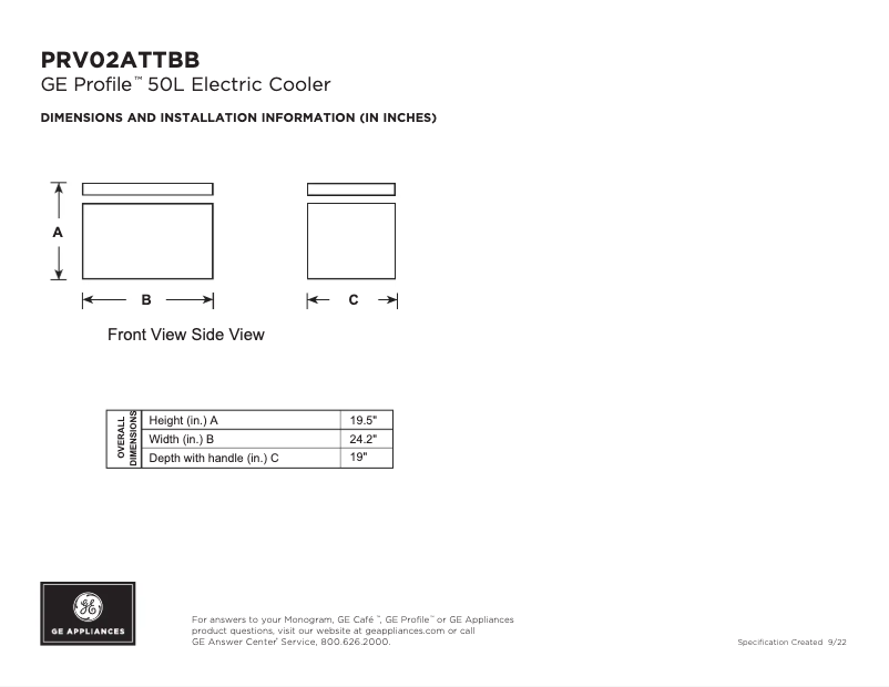 Imagen de la primera página del manual del dispositivo Profile PRV02ATTBB