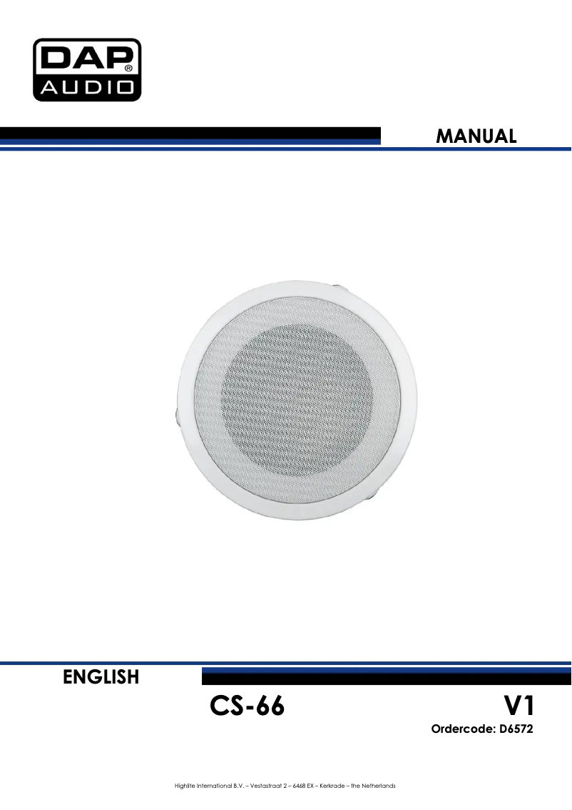 Image de la première page du manuel de l'appareil CS-66