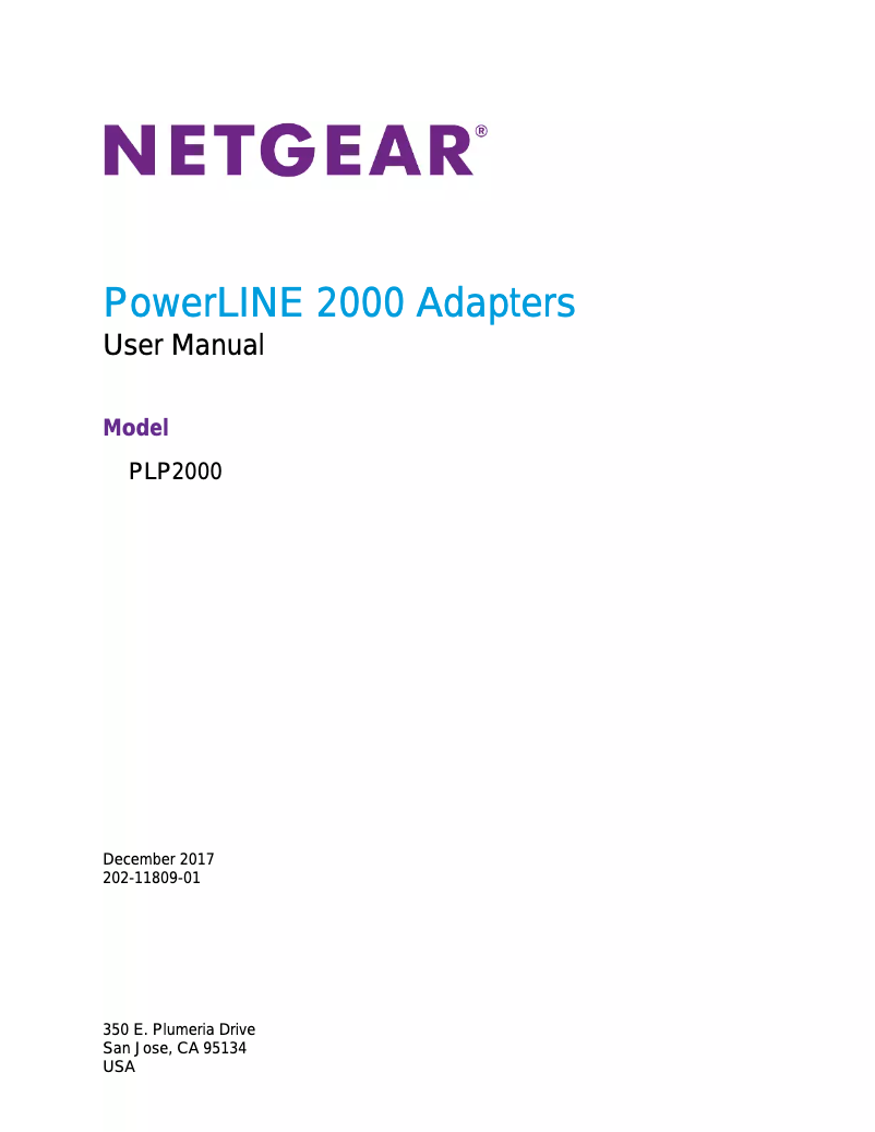 Page n°1 - Manuel utilisateur Netgear PLP2000