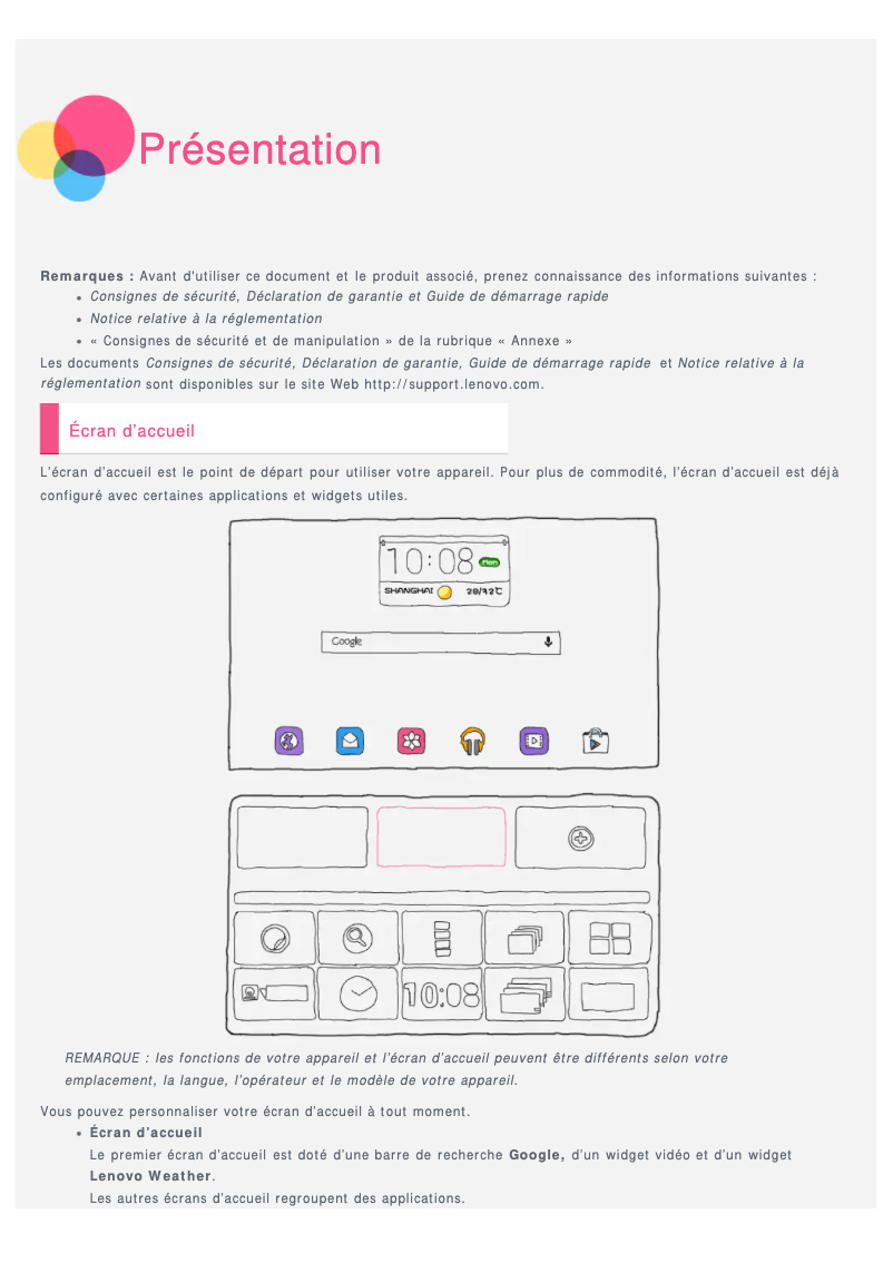 Page 1 de la notice Manuel utilisateur Lenovo Yoga Tab 10 HD+