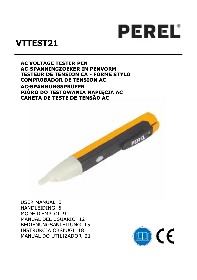 Imagen de la primera página del manual del dispositivo VTTEST21