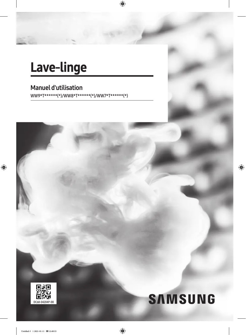 Page 1 de la notice Manuel utilisateur Samsung WW80T554DAN1