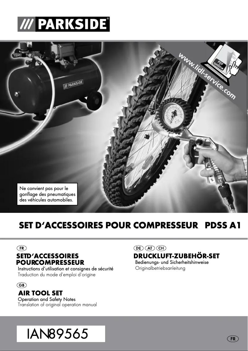 Page n°1 - Manuel utilisateur Parkside PDSS A1