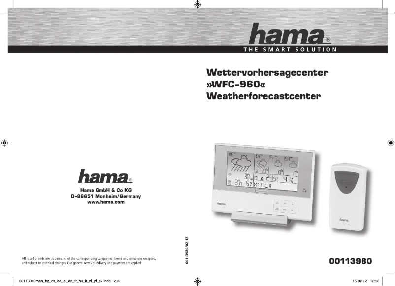 Image de la première page du manuel de l'appareil WFC-960