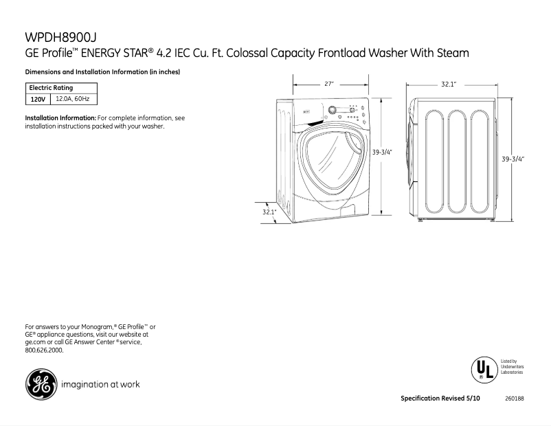 Image de la première page du manuel de l'appareil WPDH8900JMG
