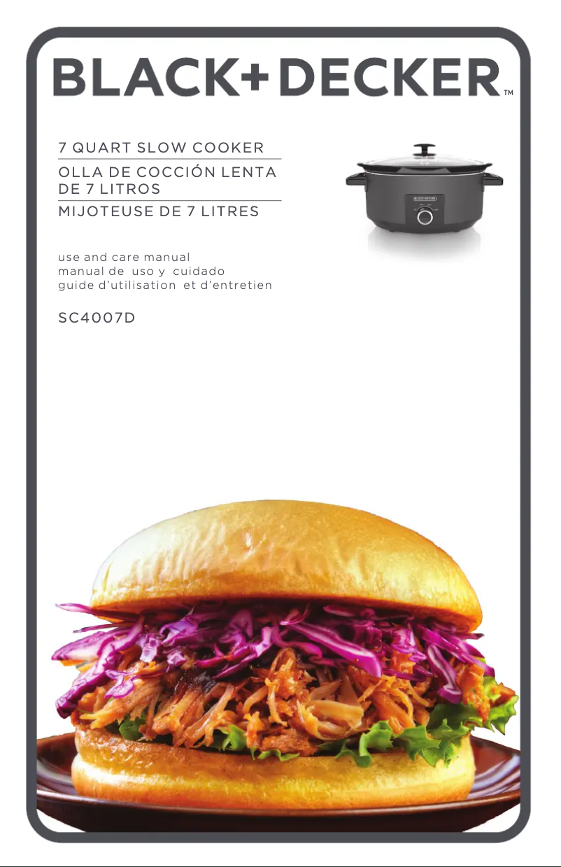 Page n°1 - Manuel utilisateur Black & Decker SC4007D