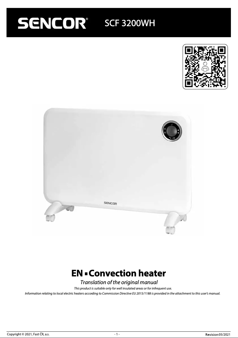 Page 1 de la notice Manuel utilisateur Sencor SCF 3200WH