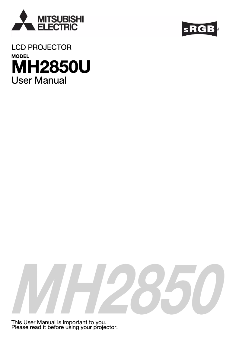 Image de la première page du manuel de l'appareil MH2850U