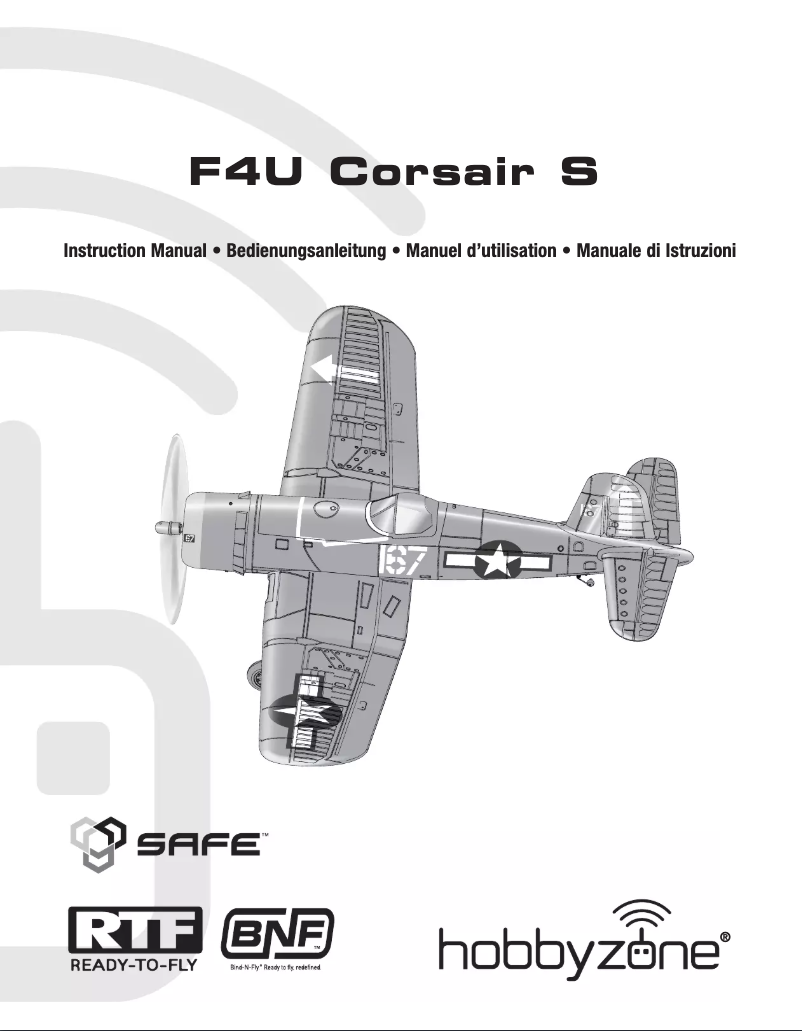 Page n°1 - Manuel utilisateur Hobby Zone F4U Corsair S
