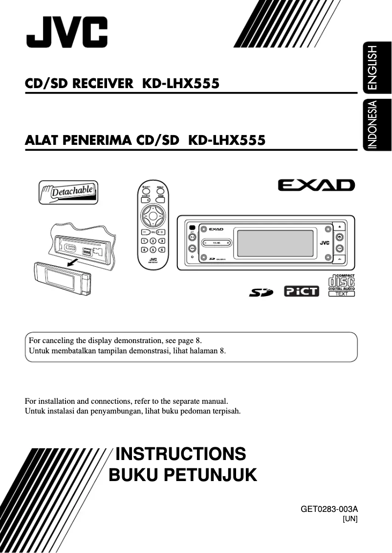 Page n°1 - Manuel utilisateur JVC KD-LHX555