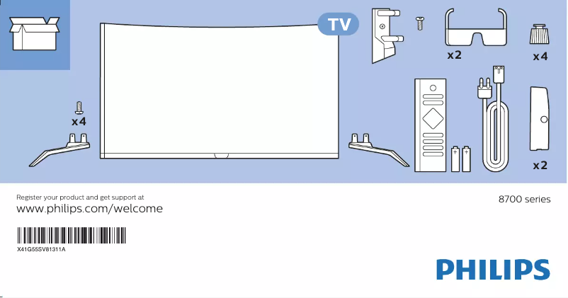 Page n°1 - Guide de démarrage rapide Philips 65PUS8700