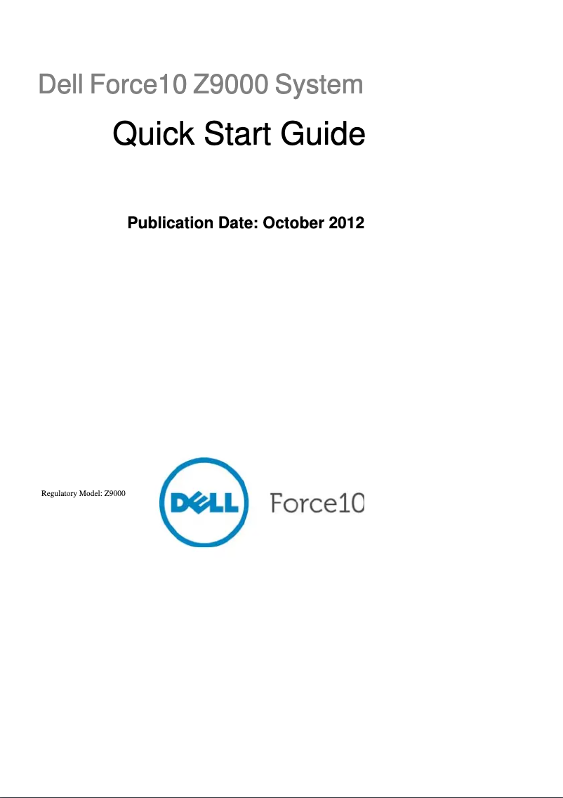 Page 1 de la notice Guide d'installation Dell Force10 Z9000