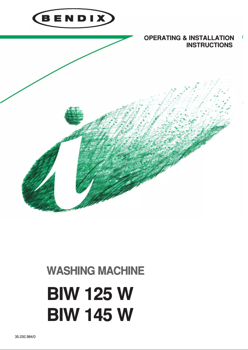 Page n°1 - Manuel utilisateur Bendix BIW 125 W