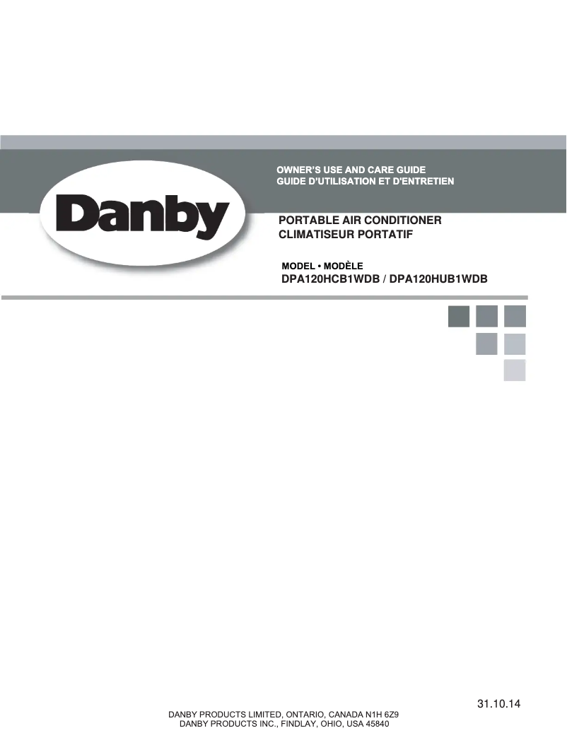 Page 1 de la notice Manuel utilisateur Danby DPA120HUB1WDB