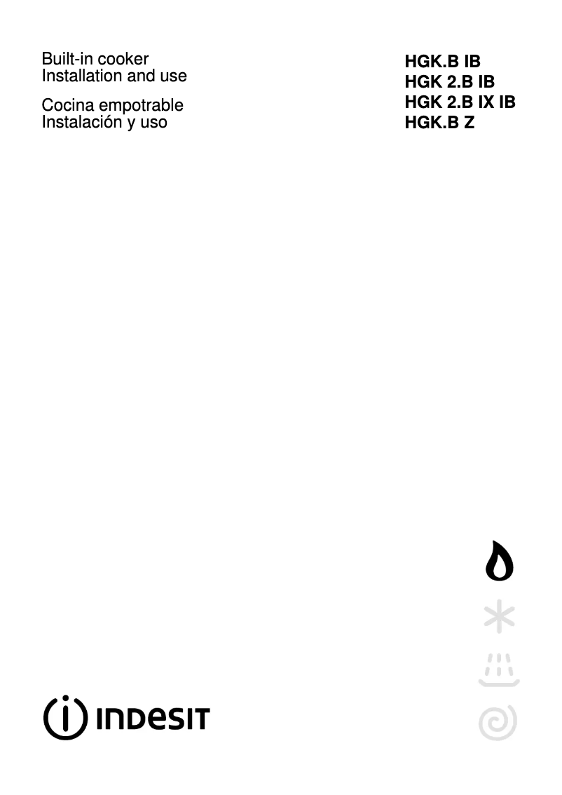 Page 1 de la notice Manuel utilisateur Indesit HGK 2.B (WH) IB
