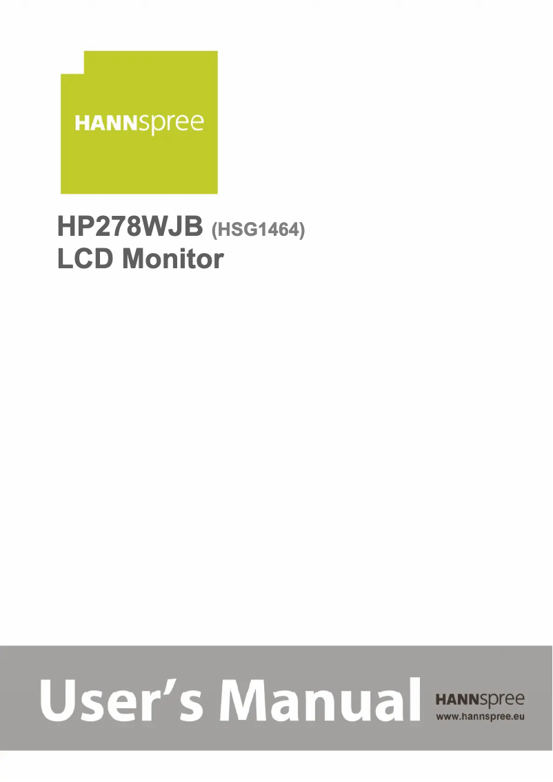 Page 1 de la notice Mode d'emploi Hannspree HP 278 WJB