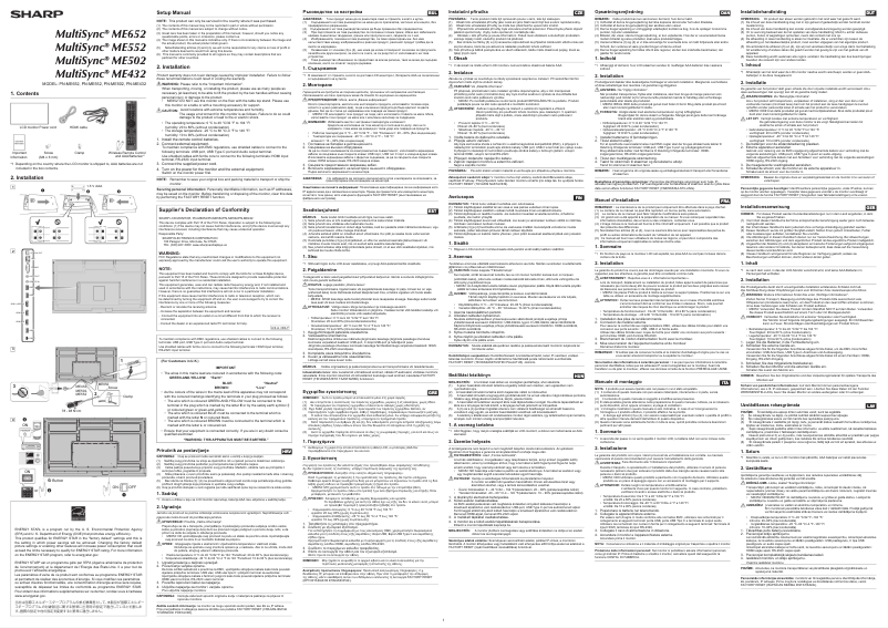 Page n°1 - Manuel utilisateur Sharp MultiSync ME502