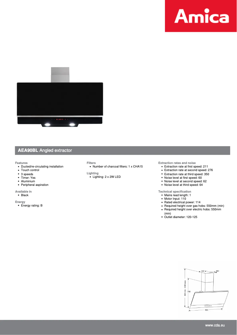 Image de la première page du manuel de l'appareil AEA90BL