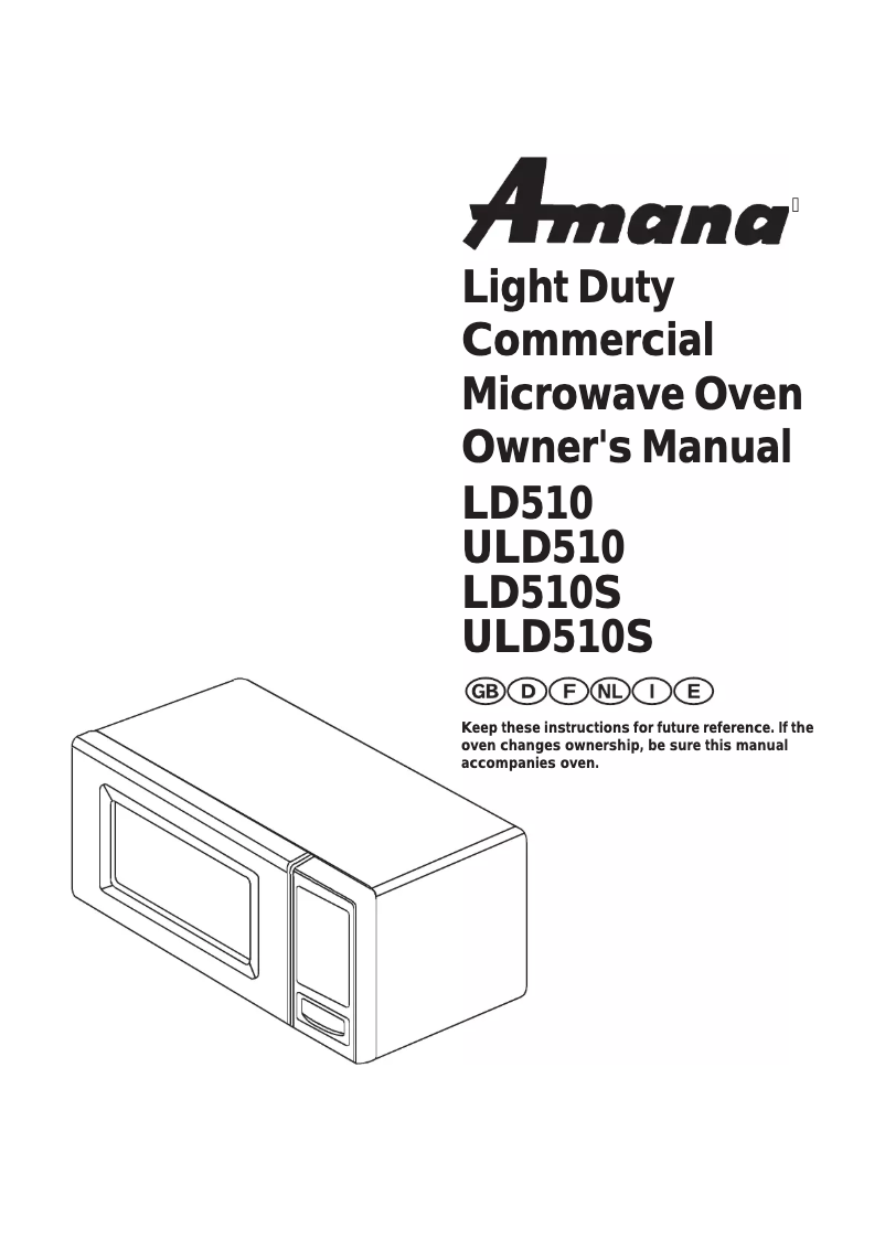 Page n°1 - Manuel utilisateur Amana ULD510