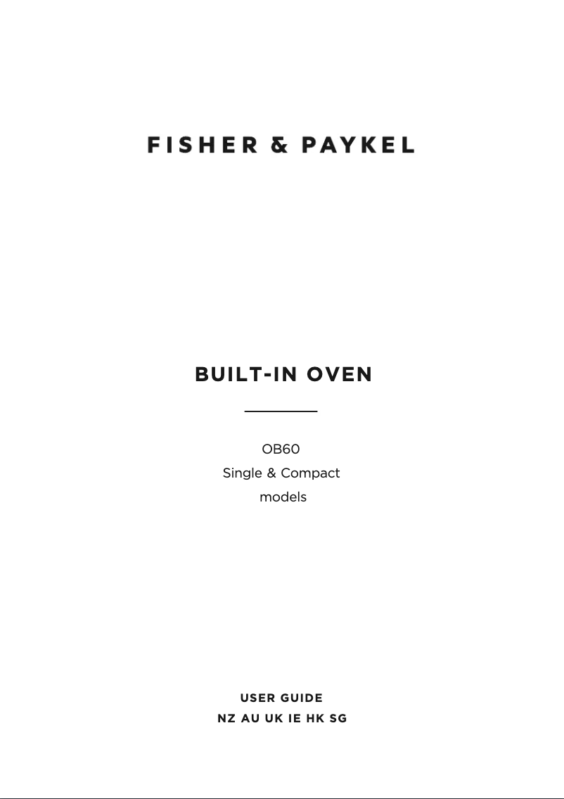 Page 1 de la notice Manuel utilisateur Fisher & Paykel OB60SC7CEPX3