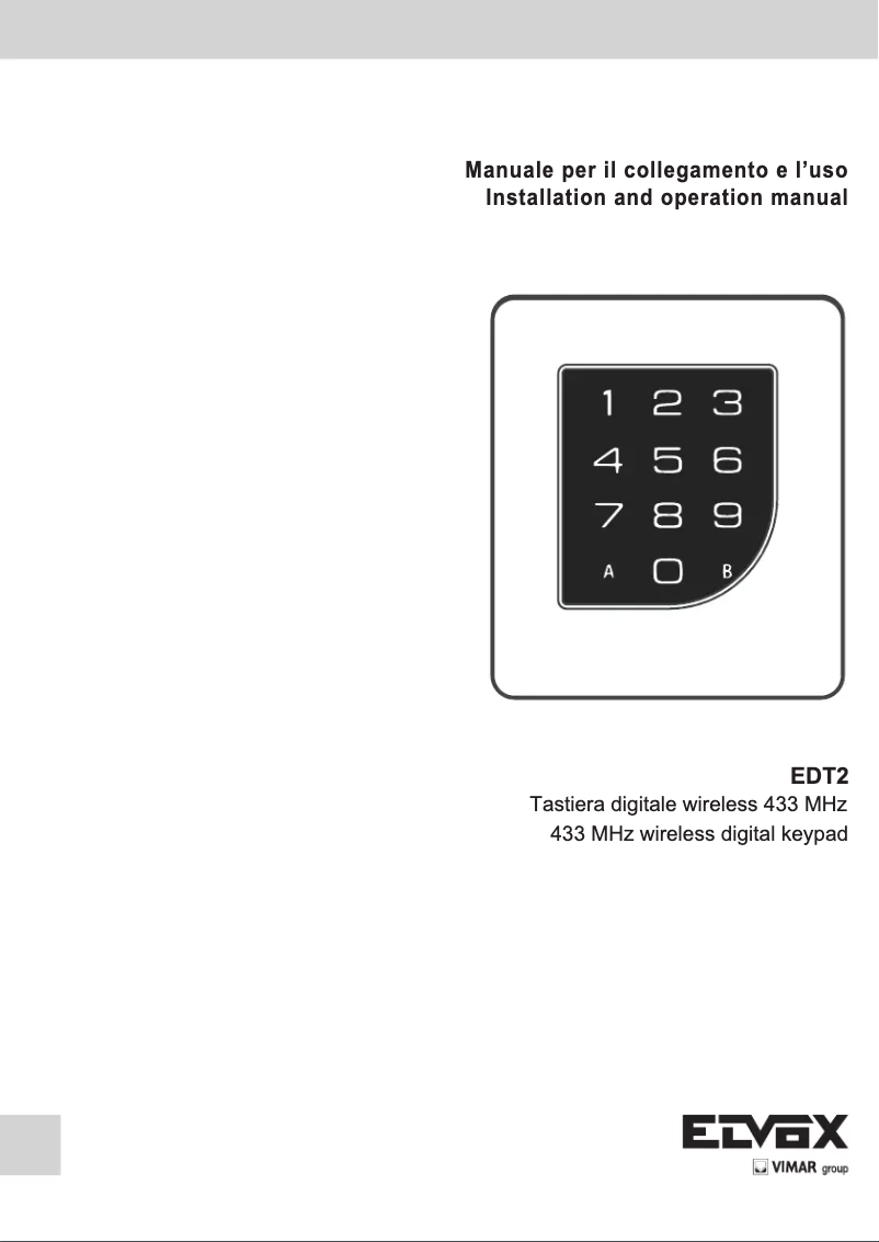 Page n°1 - Manuel utilisateur Vimar ELVOX EDT2