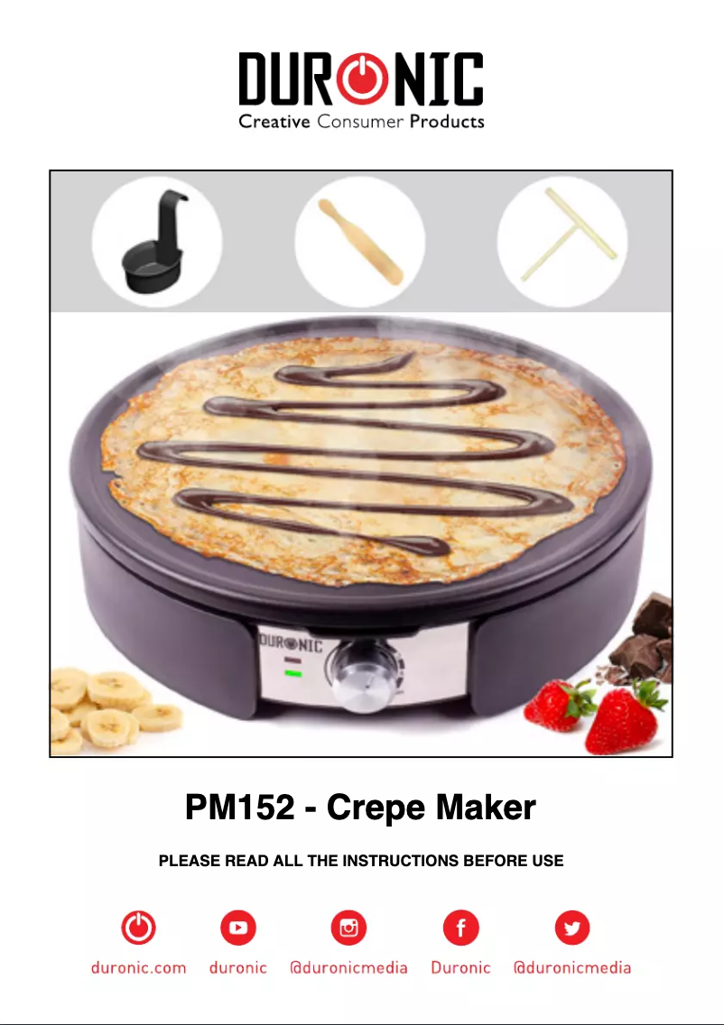 Page n°1 - Manuel utilisateur Duronic PM152