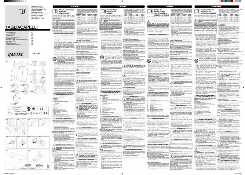 Page n°1 - Manuel utilisateur Imetec GK2 800