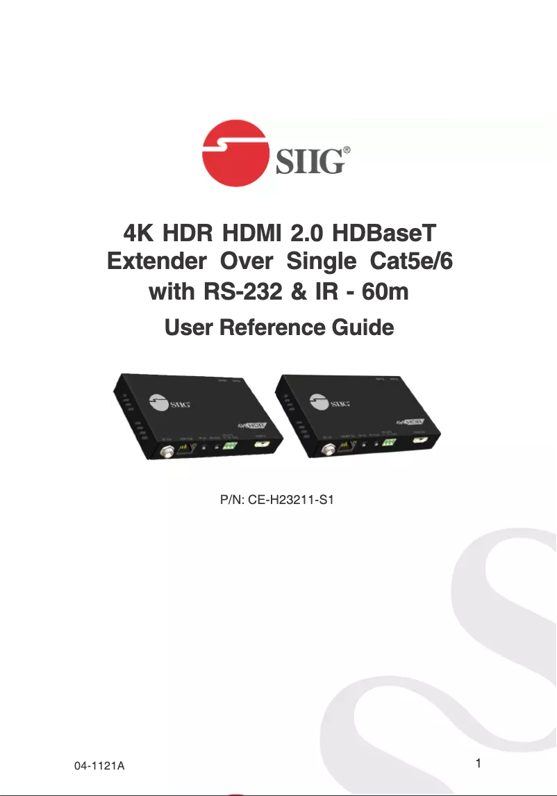 Page n°1 - Manuel utilisateur Siig CE-H23211-S1