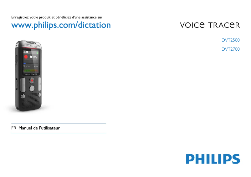 Page n°1 - Manuel utilisateur Philips Voice Tracer DVT2500