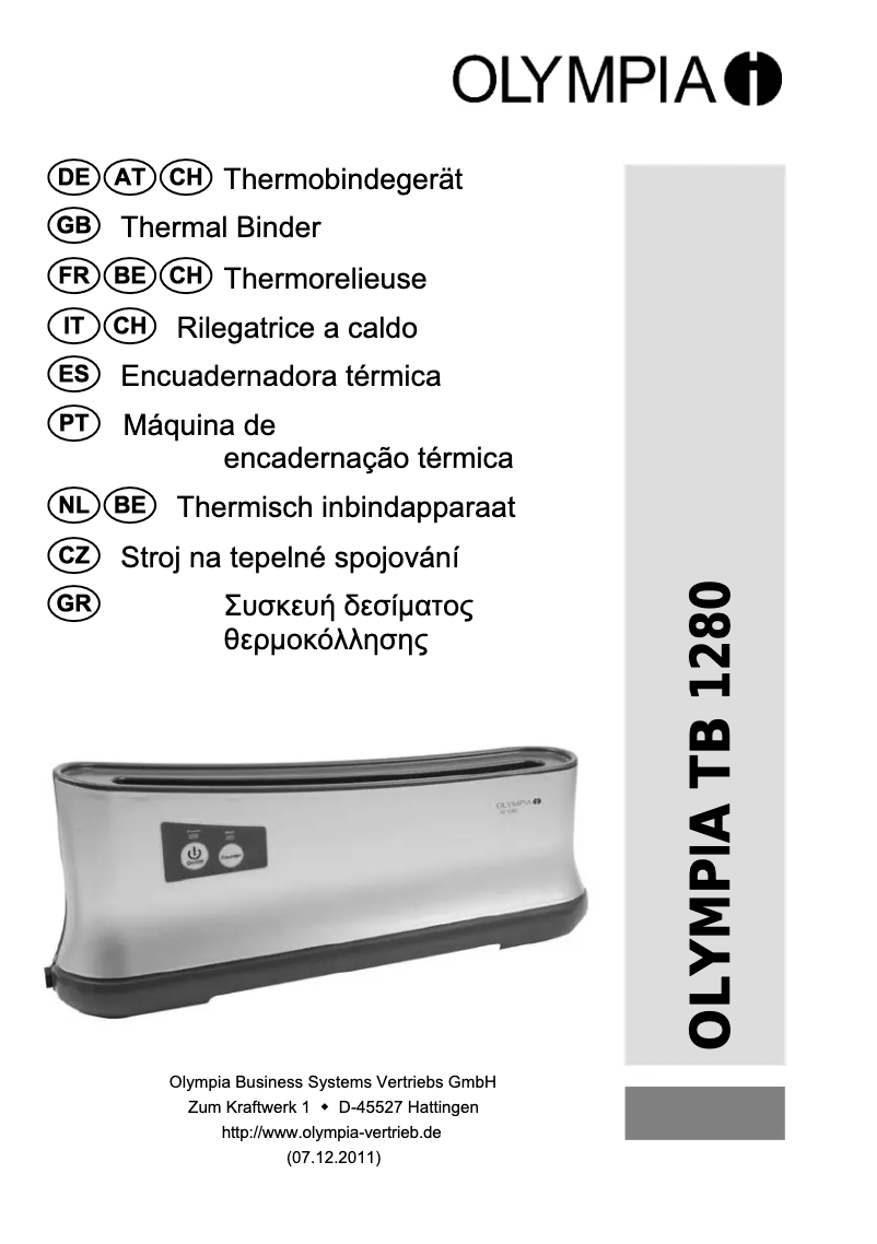 Image de la première page du manuel de l'appareil TB 1280