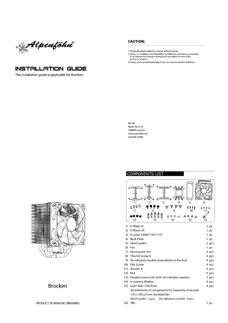 Imagen de la primera página del manual del dispositivo Brocken